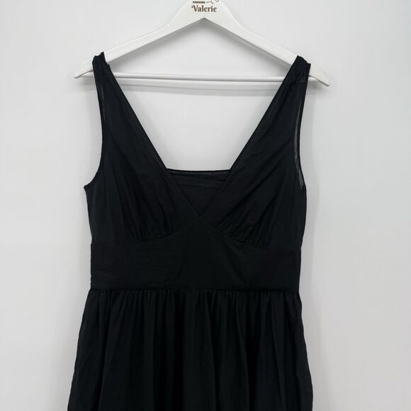 Banana Republic Black Dress Cotton A Line Size 10 Classic Formal - Picture 2 of 12